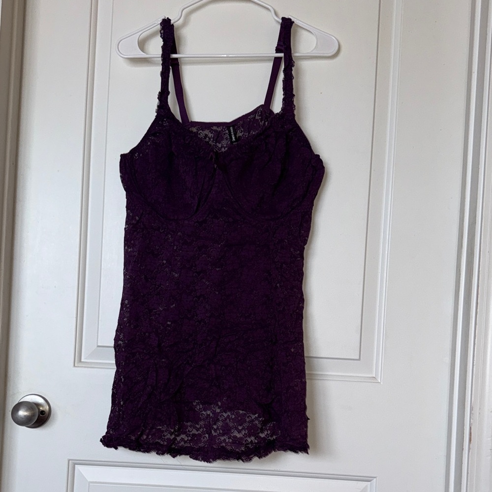 Elegant Purple Lace Chemise
